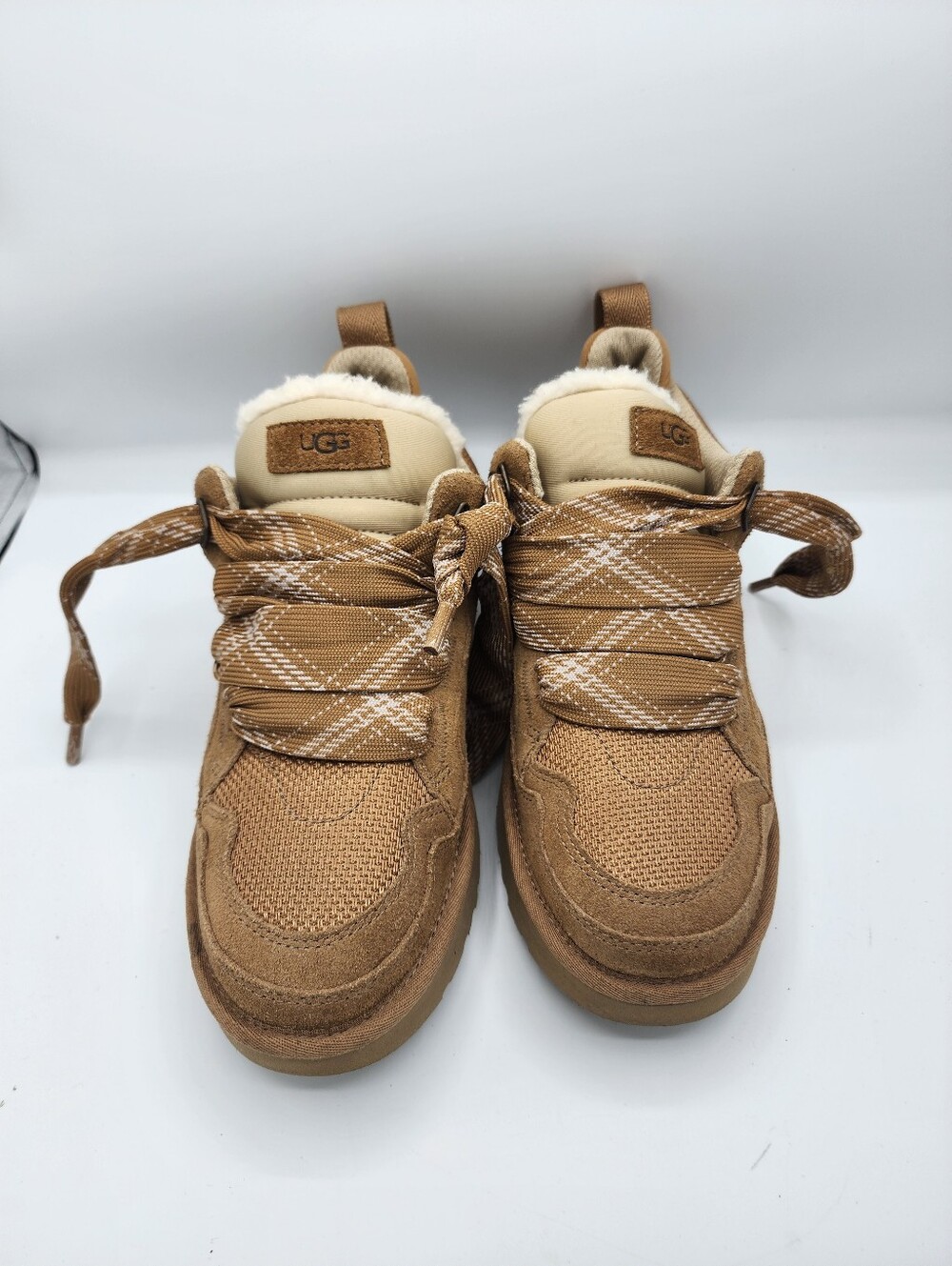 Uggs Lowmel Tan Suede Shearling Lined Sneakers - Picture 5 of 15